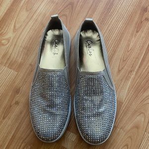 Carlos Santana Gold & Sequin SlipOns - Sz 10
